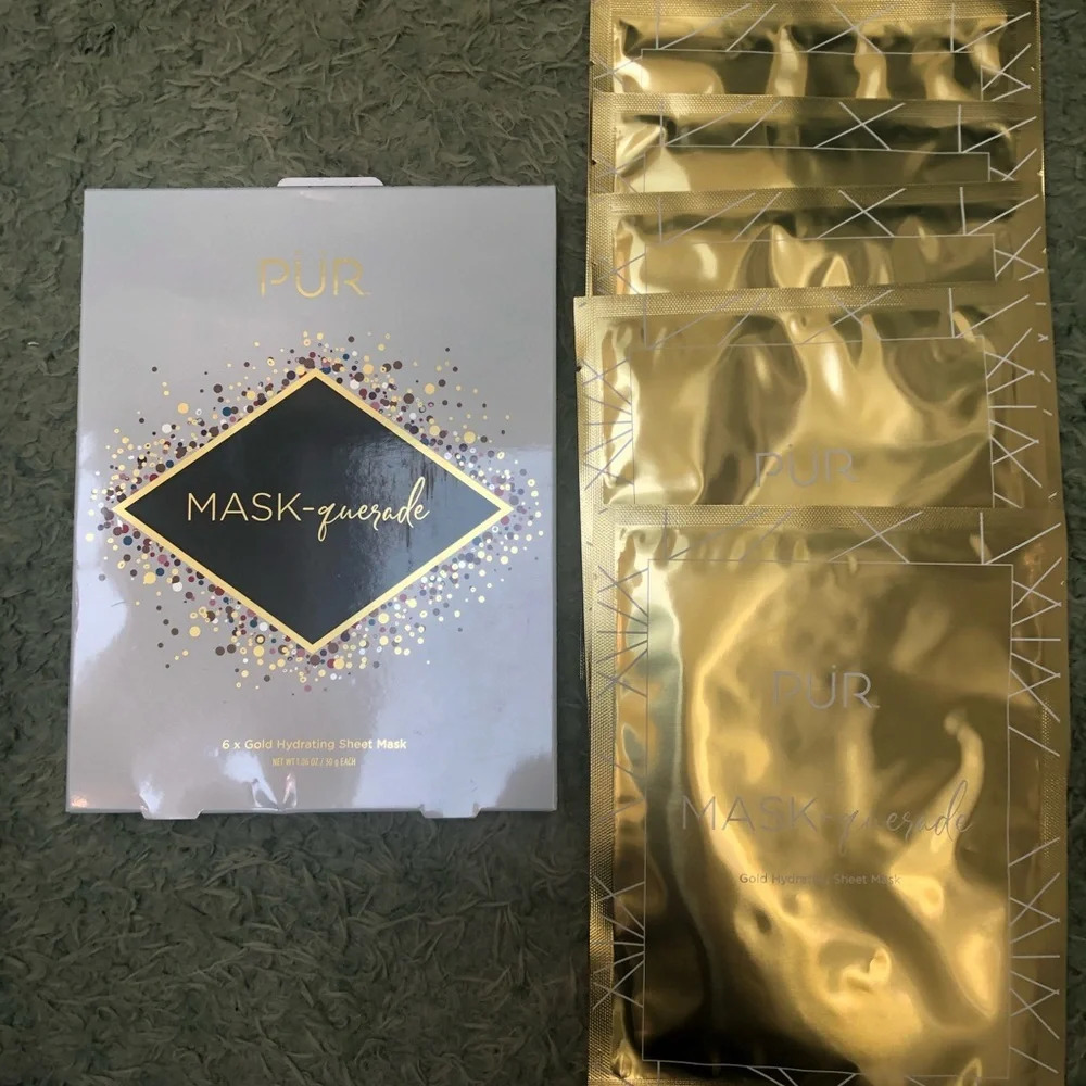 NIB PUR MASK QUERADE GOLD SHEET MASK SET